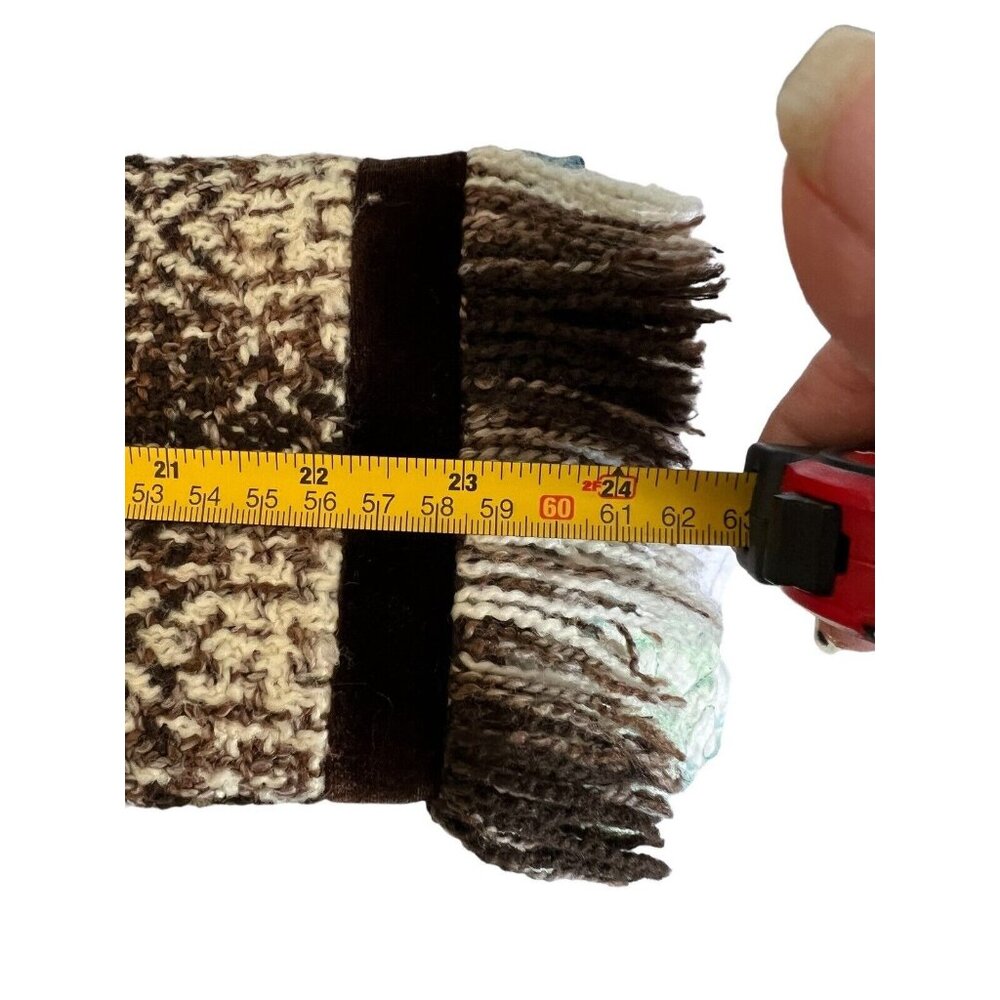 Cache Blazer Velvet/ fur trimmed Dark brown and Ivory Tweed Blazer.sz 8 Vtg - Picture 5 of 11
